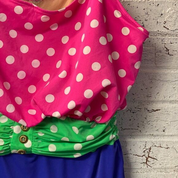 Vintage Polka Dot  Golden Girls One Piece Swimsuit Large - Picture 3 of 7